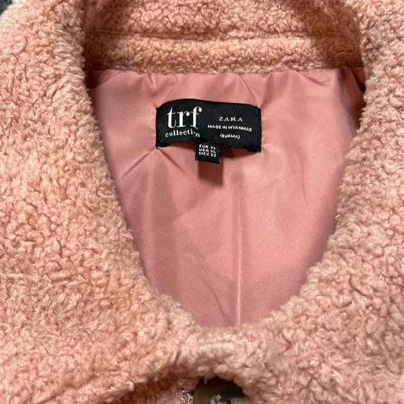 ZARA pink rose sherpa jacket! Sz XL - Picture 2 of 6